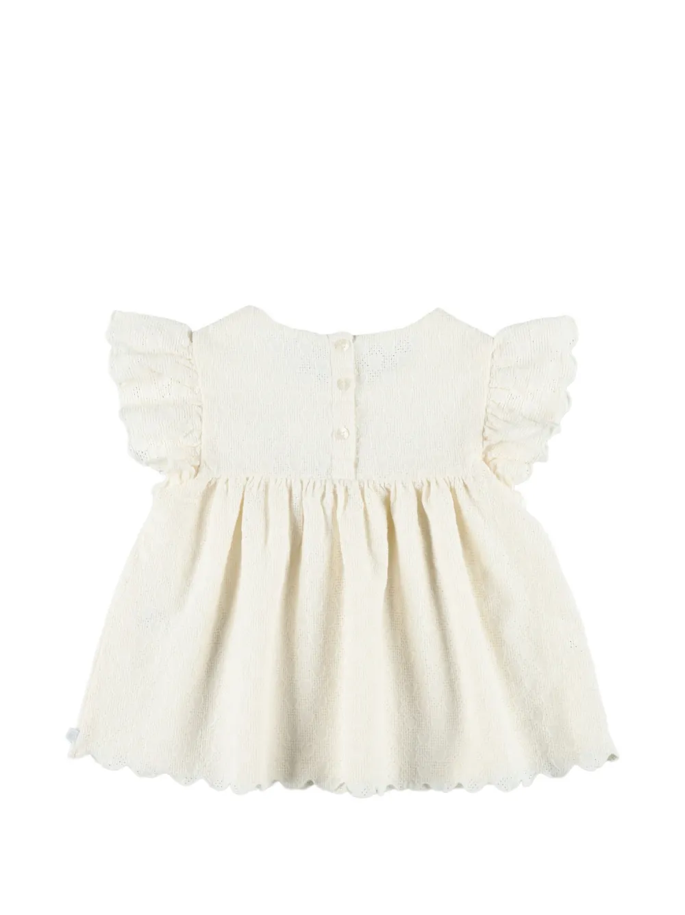Petit Bateau shirt met borduurwerk en ruches Beige