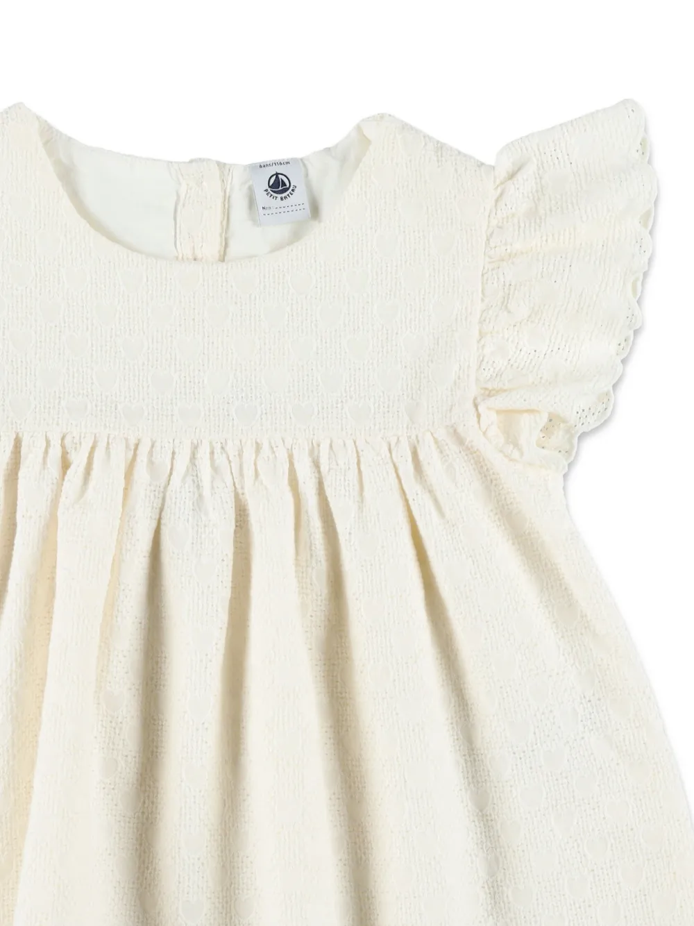 Petit Bateau shirt met borduurwerk en ruches Beige