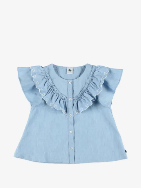 Petit Bateau embroidered ruffled shirt