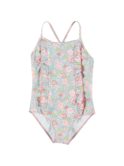 Petit Bateau floral-print ruffled swimsuit