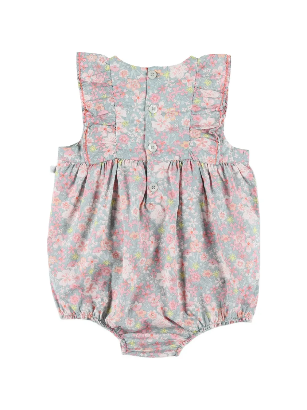Petit Bateau Romper met bloemenprint Blauw