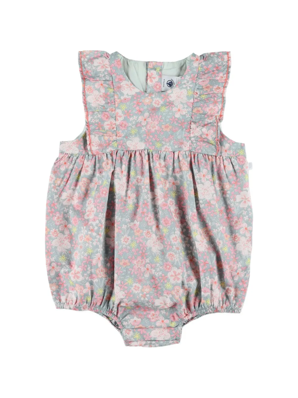 Petit Bateau floral-print ruffled romper - Blu