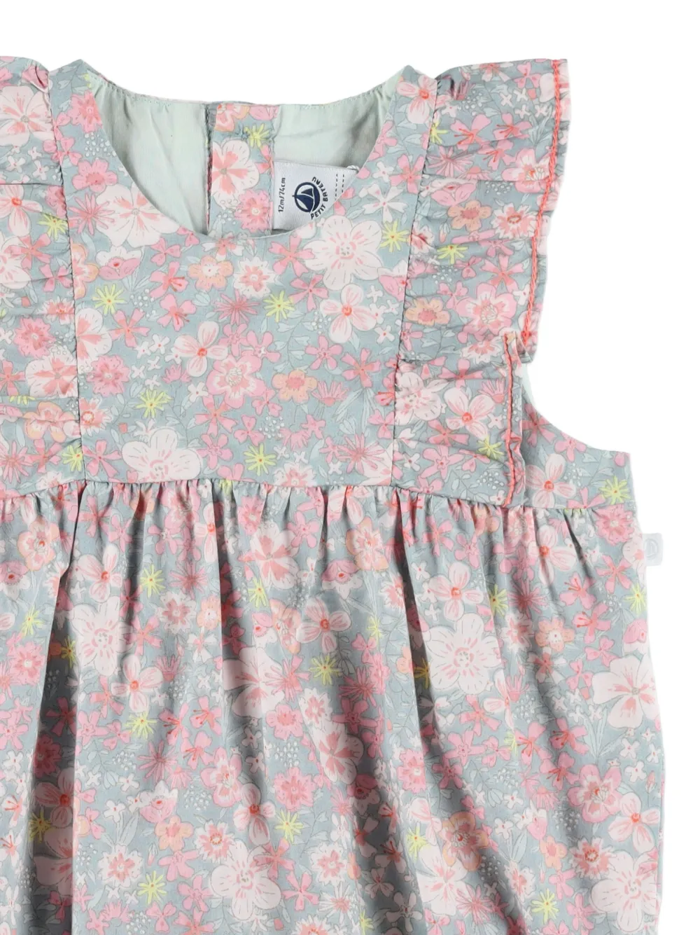 Petit Bateau Romper met bloemenprint Blauw