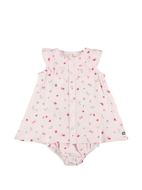 Petit Bateau strawberry-print ruffled shirt dress