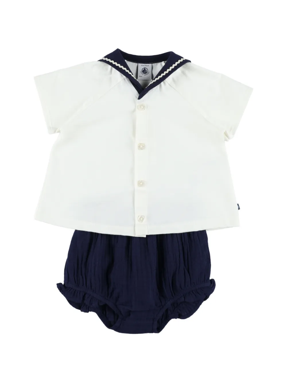 Petit Bateau sailor-collar ric-rac-trim set - Weiß