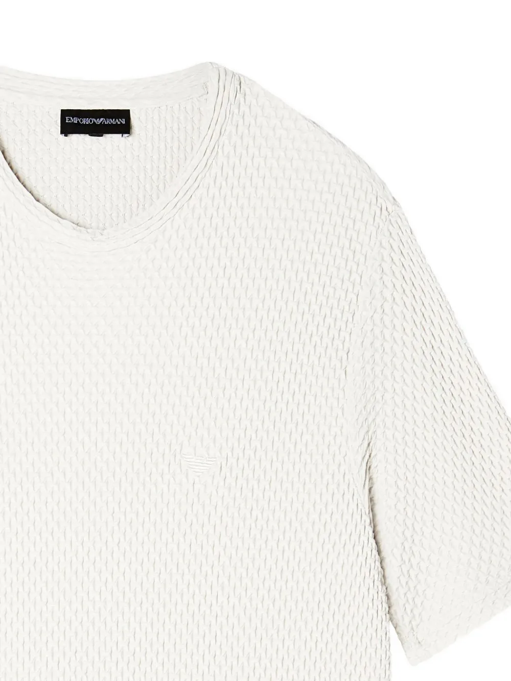 Emporio Armani T-shirt met honingraattextuur Beige