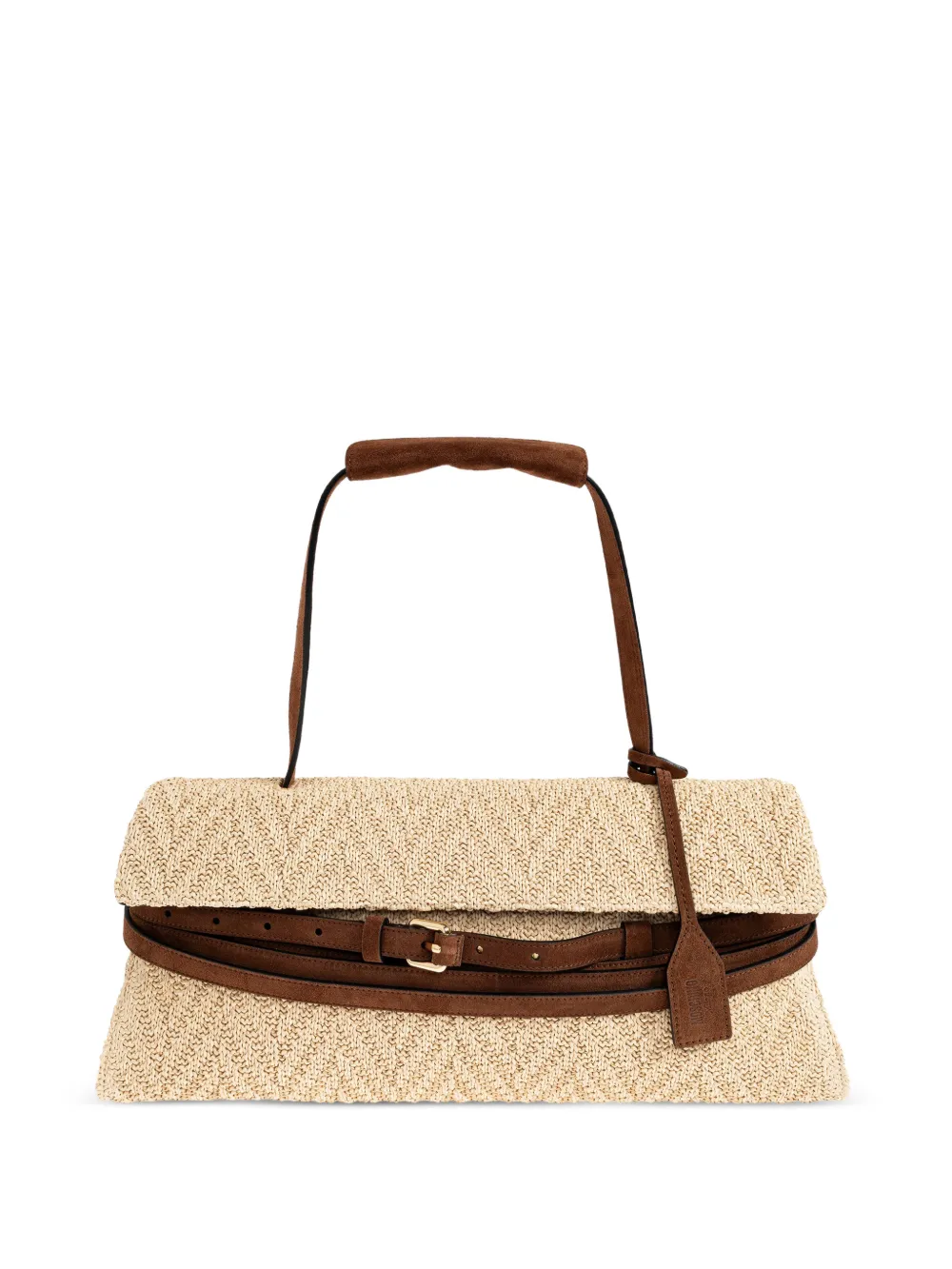 Moschino belt-detail woven tote bag - Toni neutri