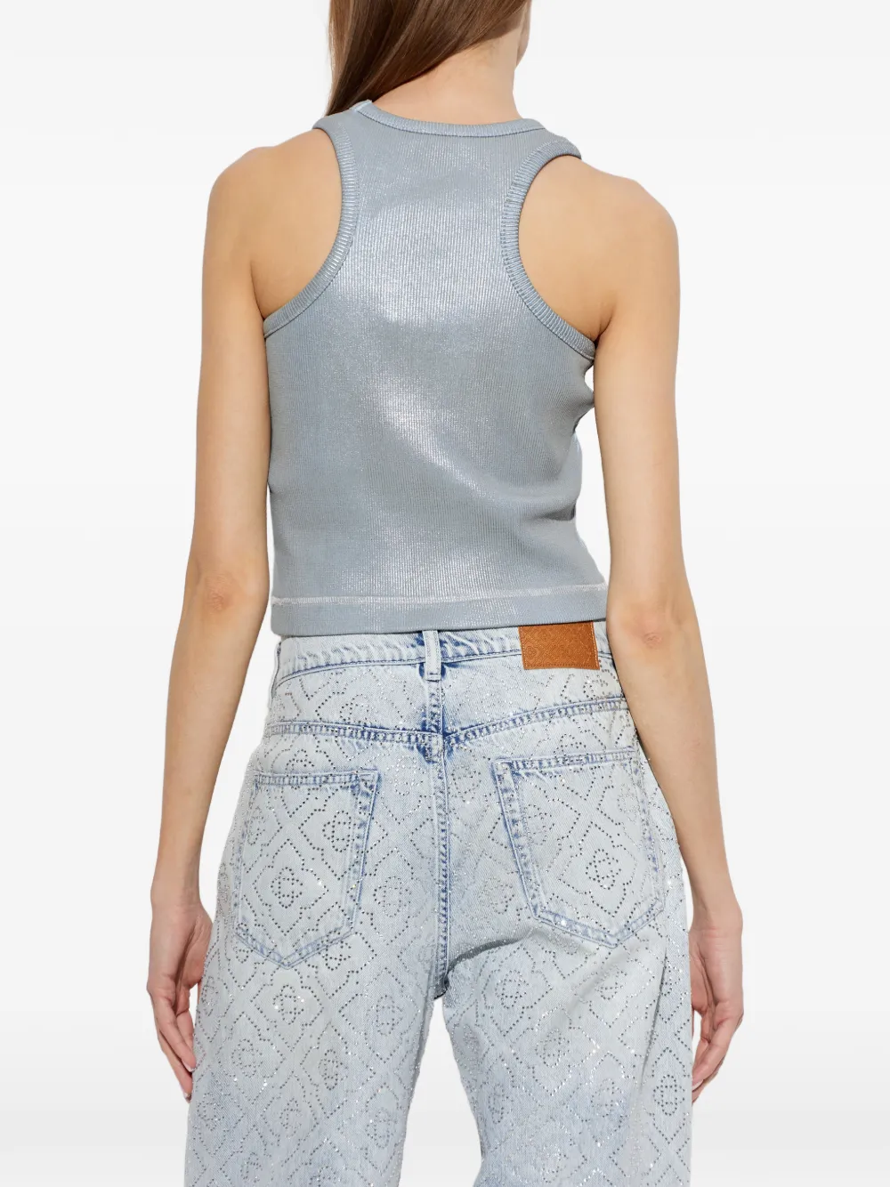 Casablanca Ribgebreide top Blauw