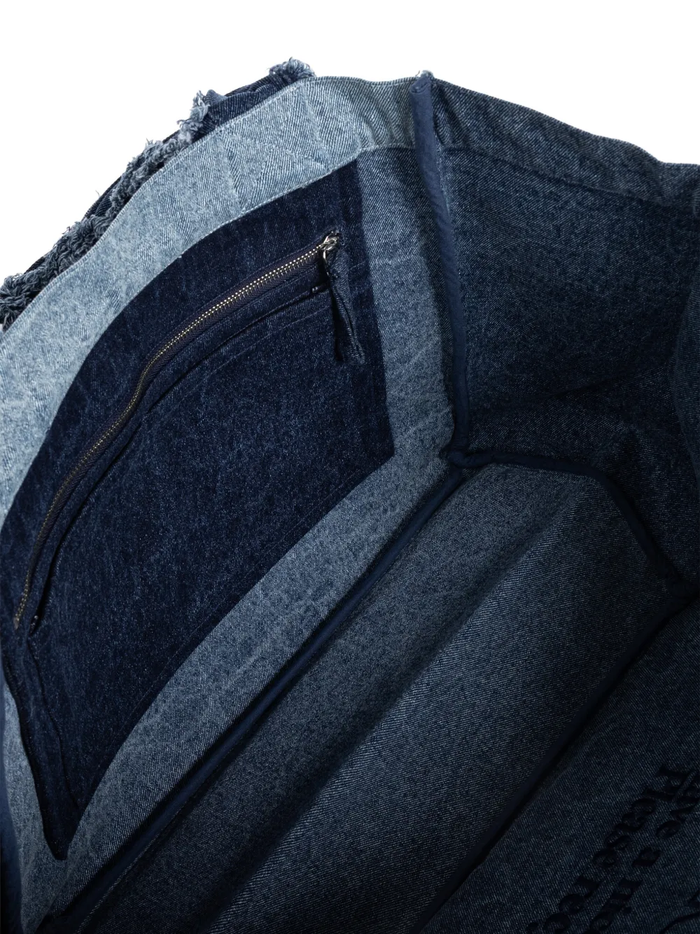 GANNI Shopper met patchwork en franje Blauw