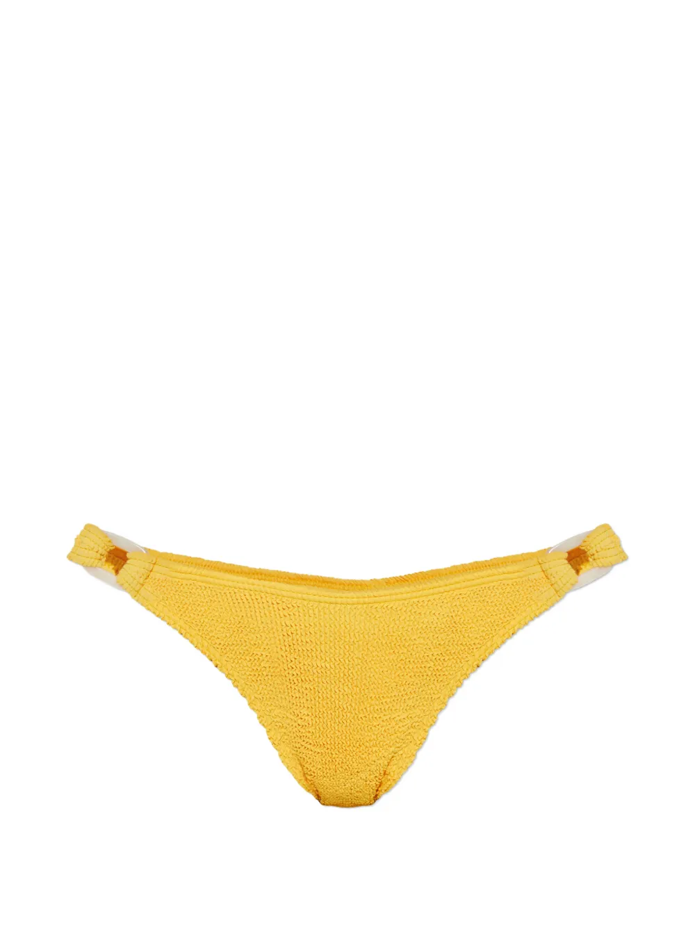Bond-eye ring-detail crinkle-effect bikini - Giallo