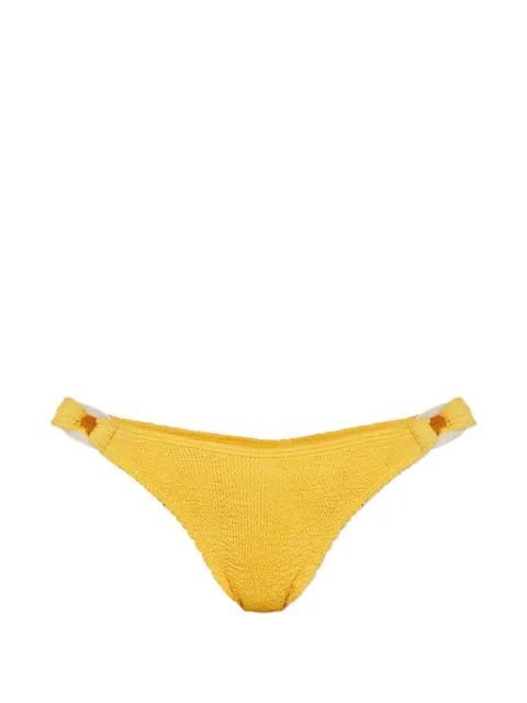 Bond-eye ring-detail crinkle-effect bikini