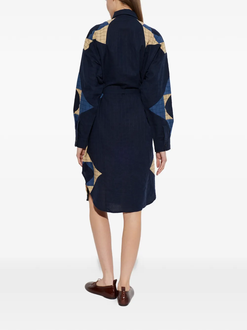 A.P.C. Midi-jurk met patchwork Blauw