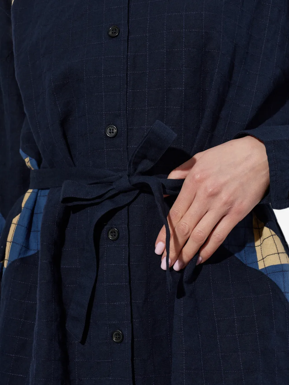 A.P.C. Midi-jurk met patchwork Blauw