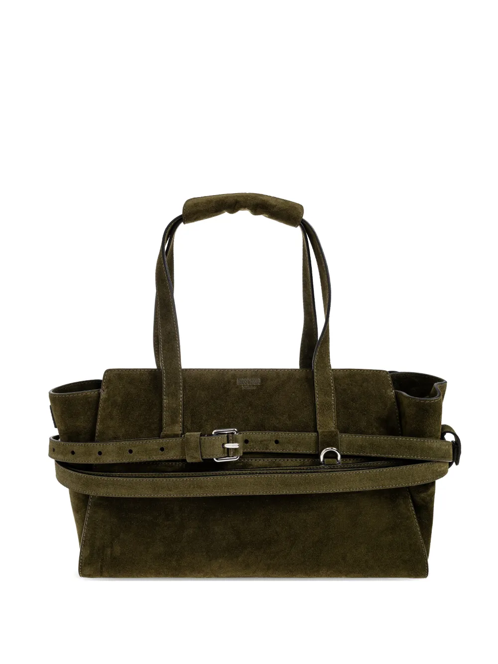 Moschino Tie Me suede leather tote bag - Verde