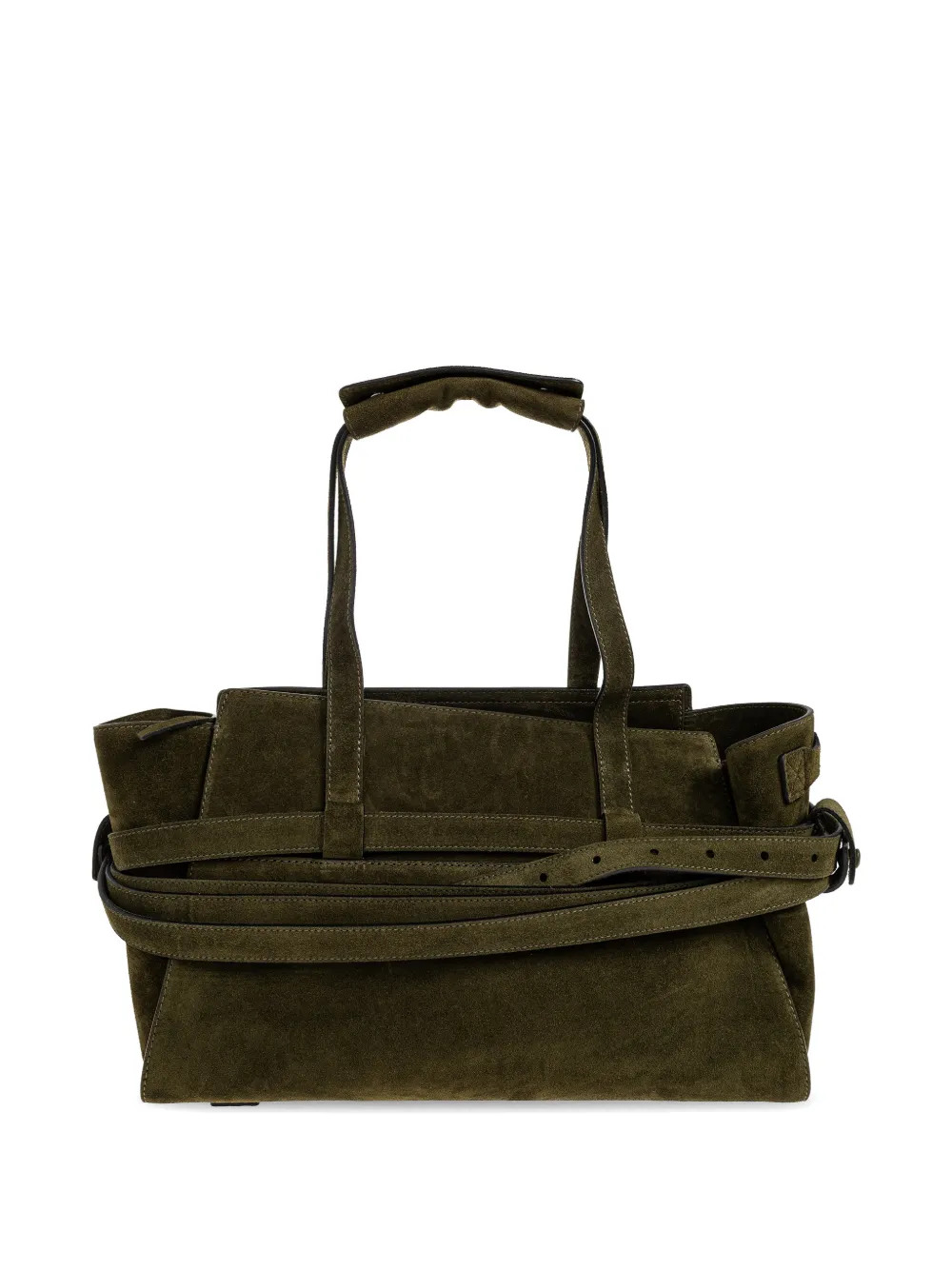 Moschino Tie Me leren shopper Groen