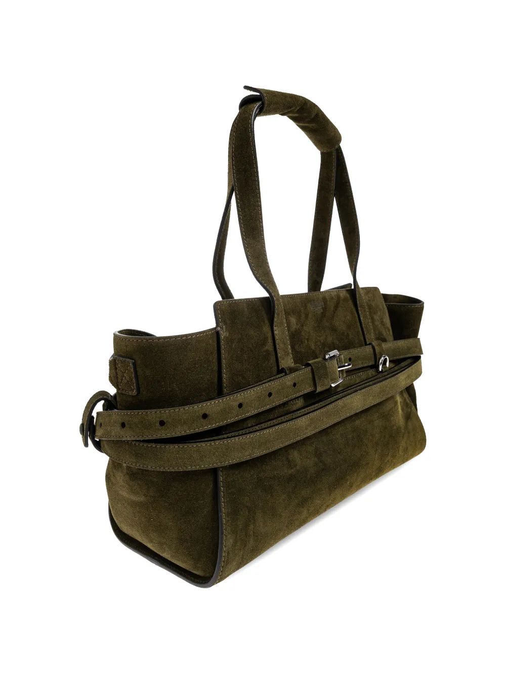 Moschino Tie Me leren shopper Groen