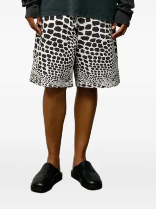 Stüssy giraffe-print Twill Shorts | White | FARFETCH