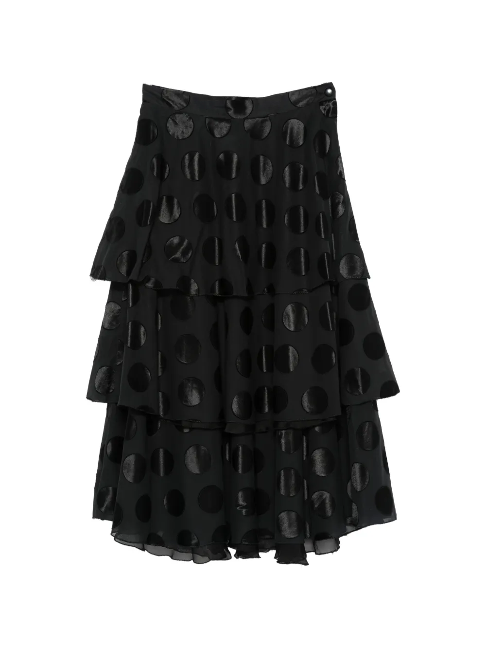 Christian Dior Pre-Owned 1970s polka-dot pattern midi skirt - Nero