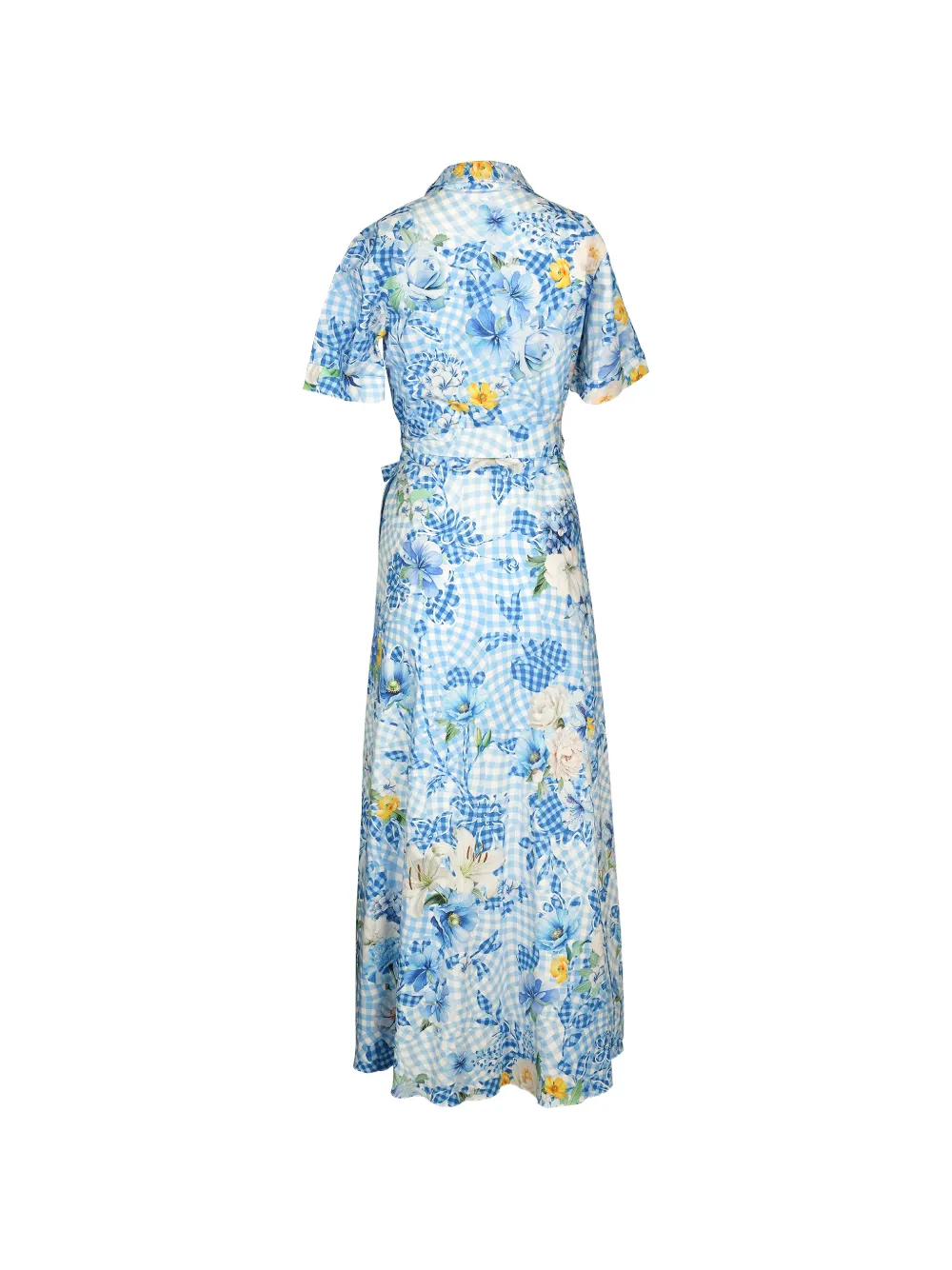 Mary Katrantzou Floral-print Gingham Maxi Dress in Blue, view 4