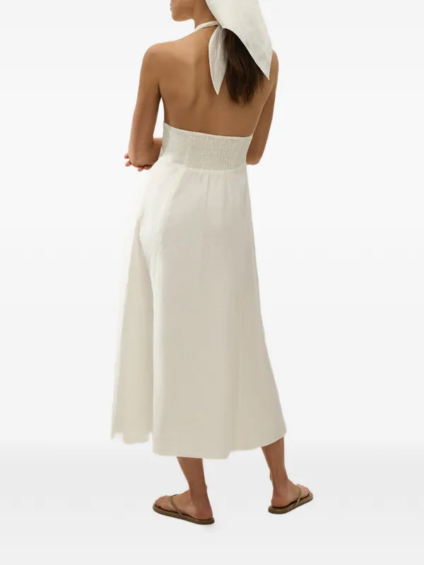 faithfull white linen dress Bianca Midi Dress White