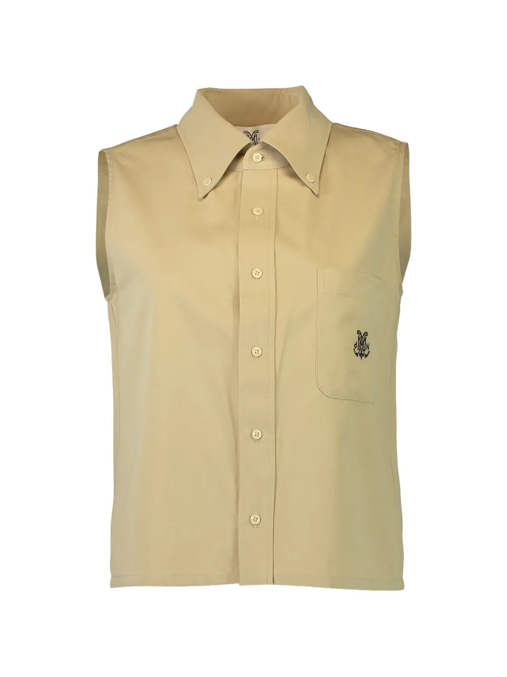 DMN Paris embroidered-logo sleeveless blouse - Toni neutri