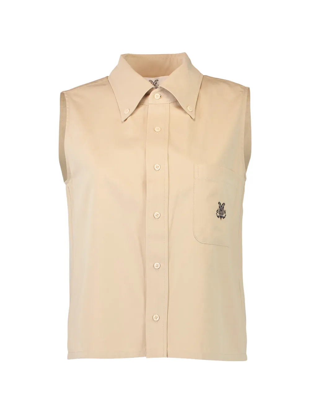 DMN Paris embroidered-logo sleeveless blouse - Toni neutri