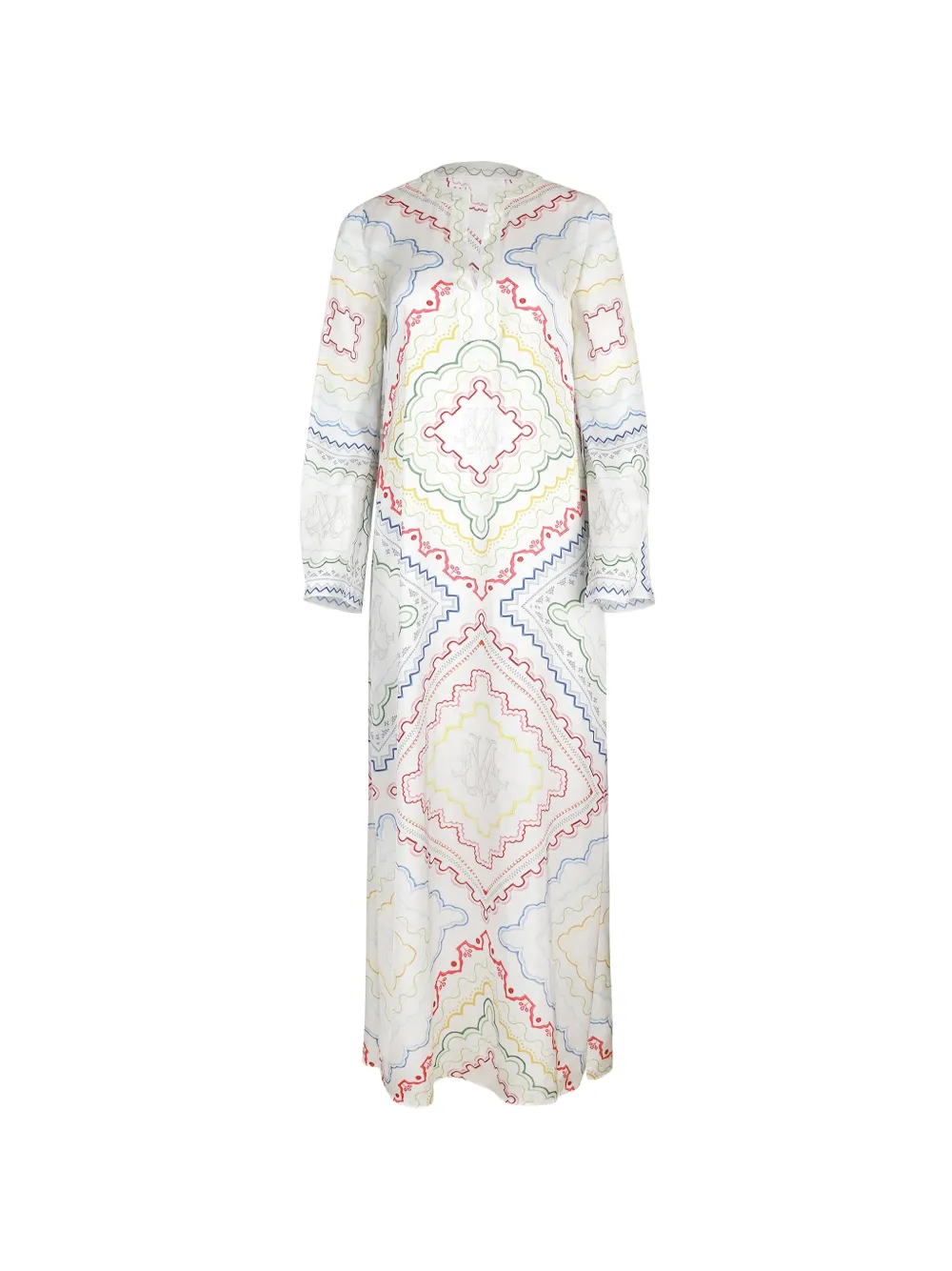 Mary Katrantzou Collins geometric-print kaftan dress - Bianco