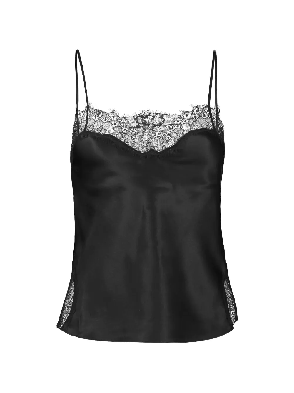Sprwmn lace-trim slip top - Nero