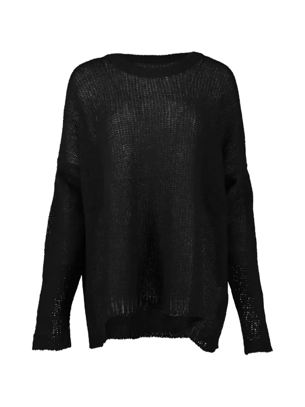 Sprwmn Jade Open-knit Sweater in Black