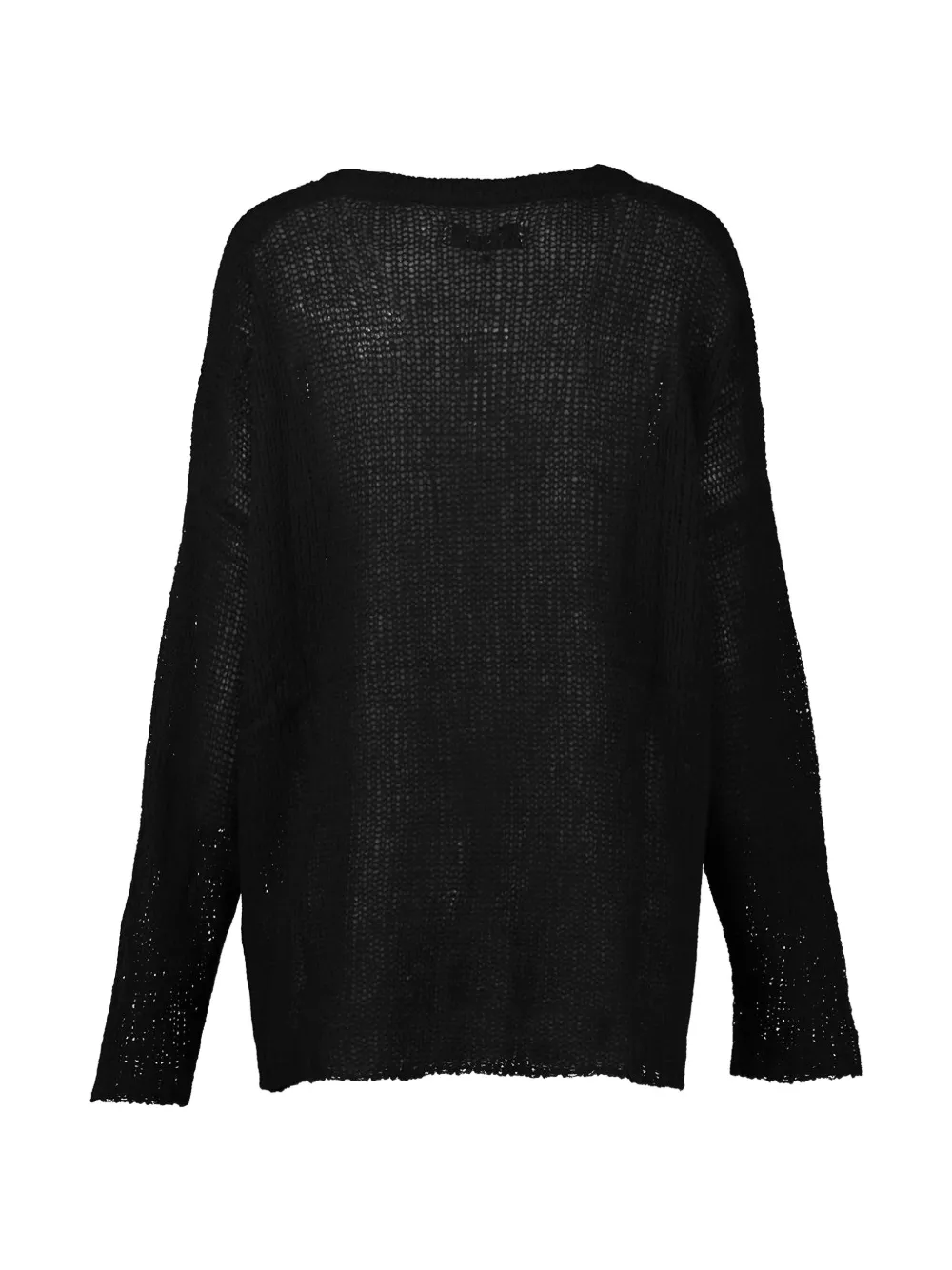 Sprwmn Jade Open-knit Sweater in Black, view 4