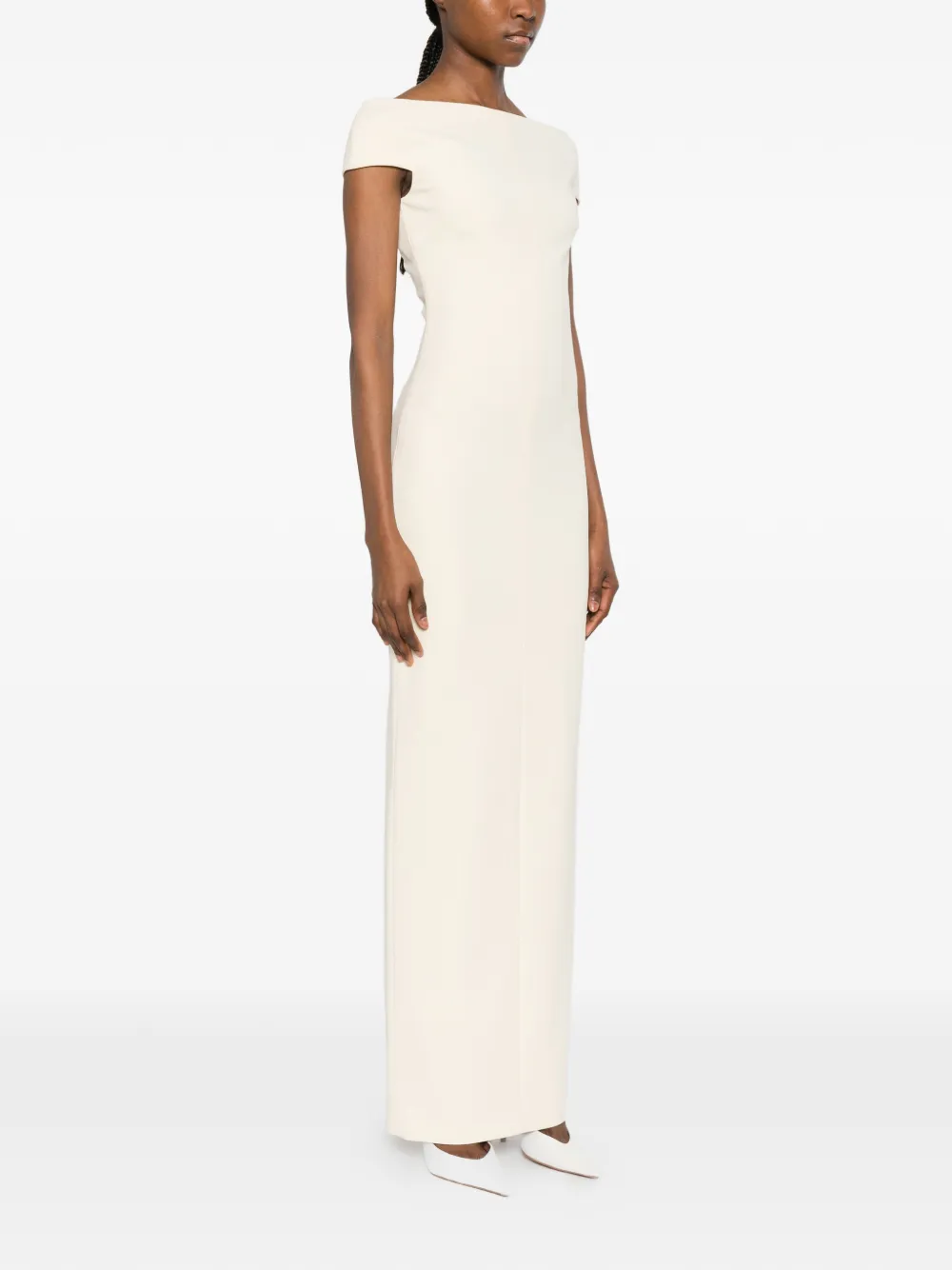 Solace London Kyra off-shoulder maxi-jurk Beige