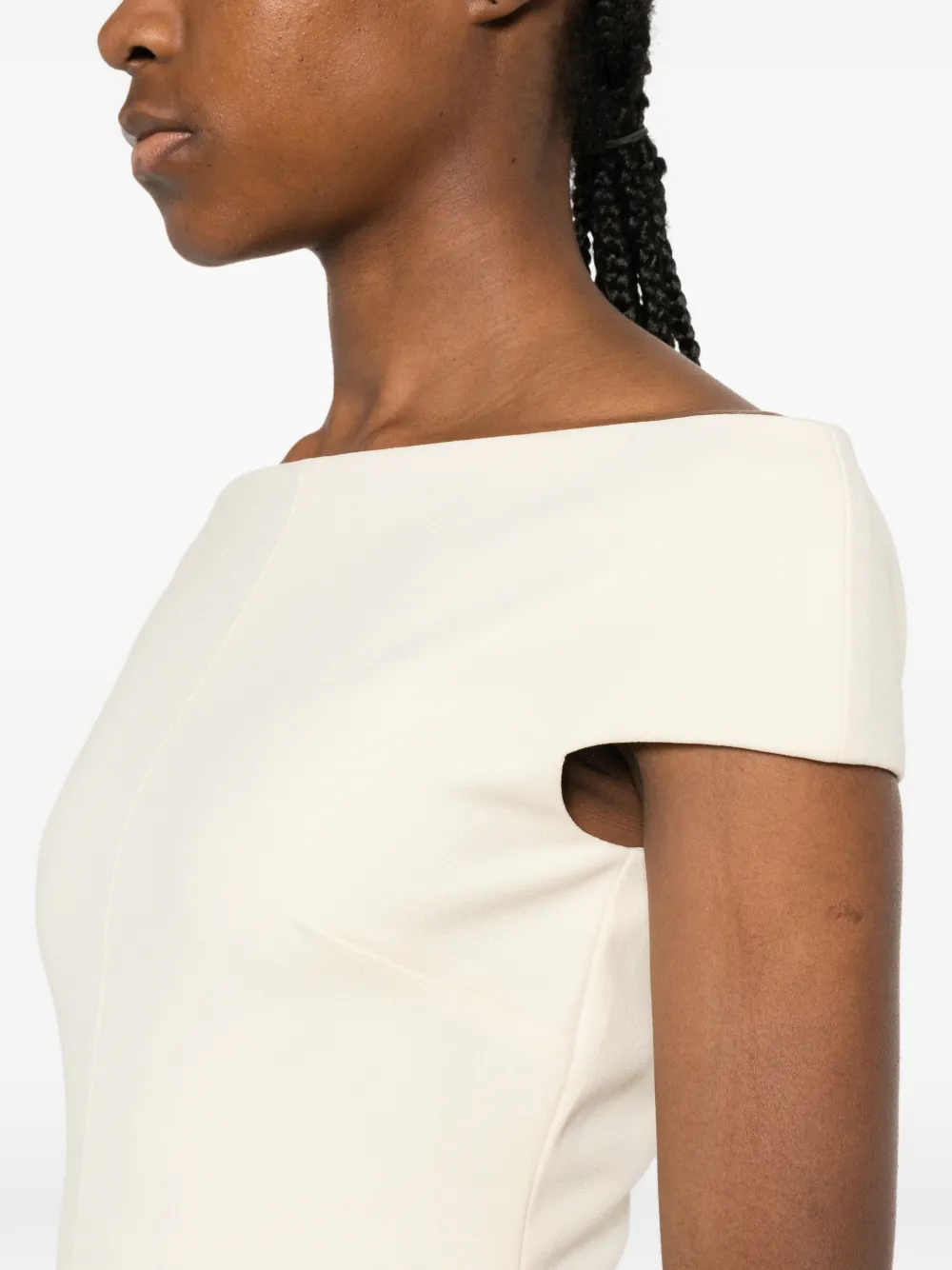 Solace London Kyra off-shoulder maxi-jurk Beige