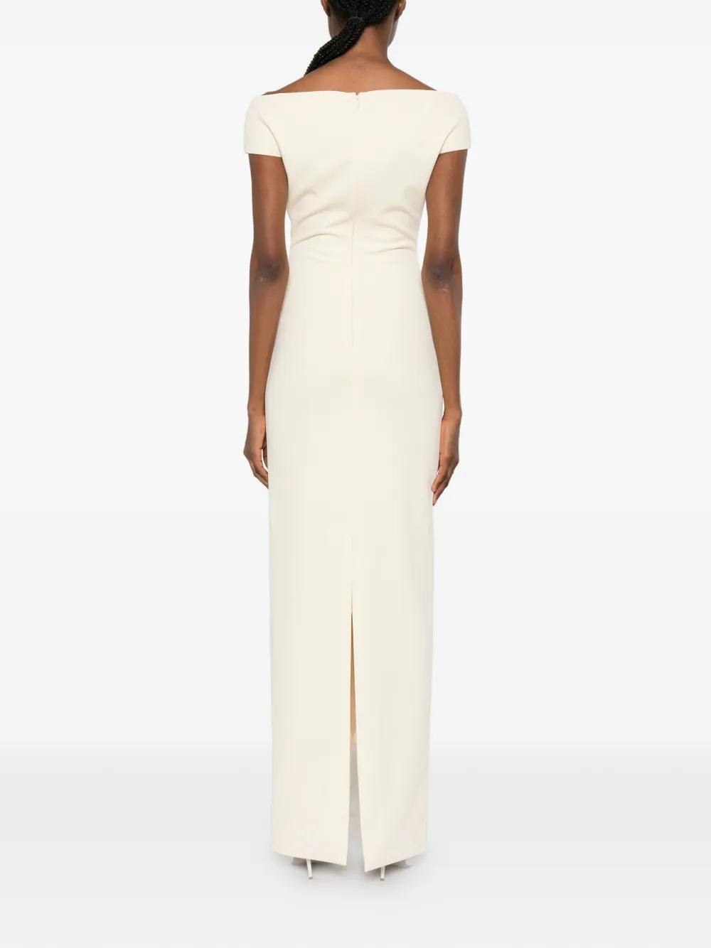 Solace London Kyra off-shoulder maxi-jurk Beige