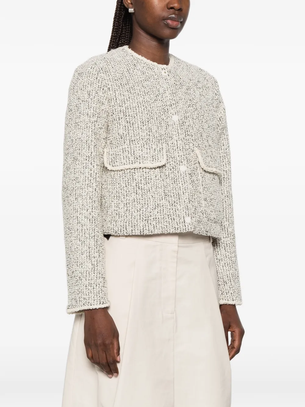 Moncler Tweed gewatteerd jack Beige