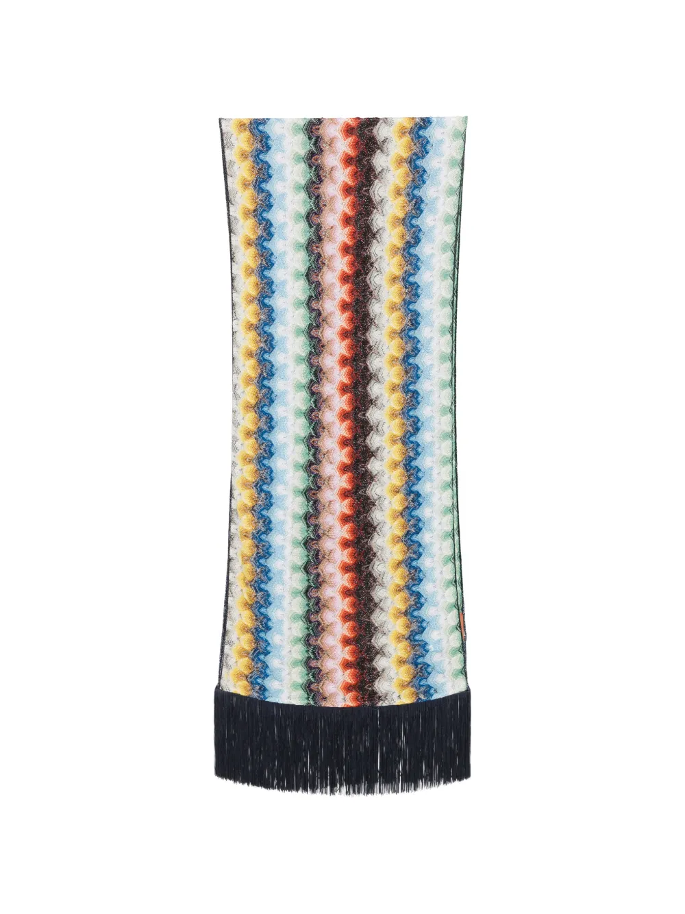 Missoni zigzag-knit fringed scarf - White