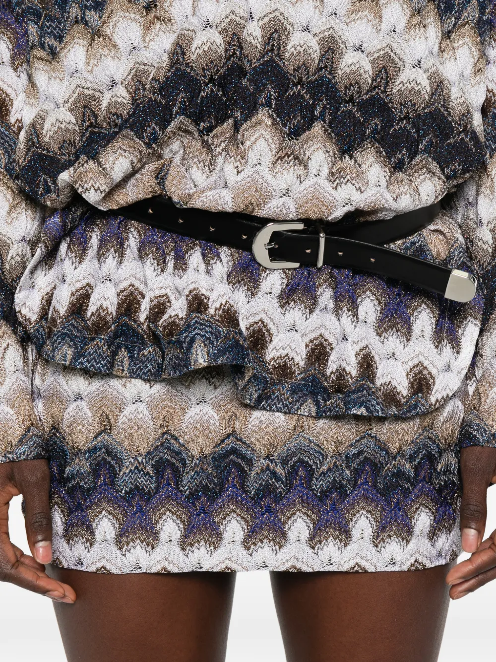 Missoni Metallic mini-rok met zigzag patroon Blauw