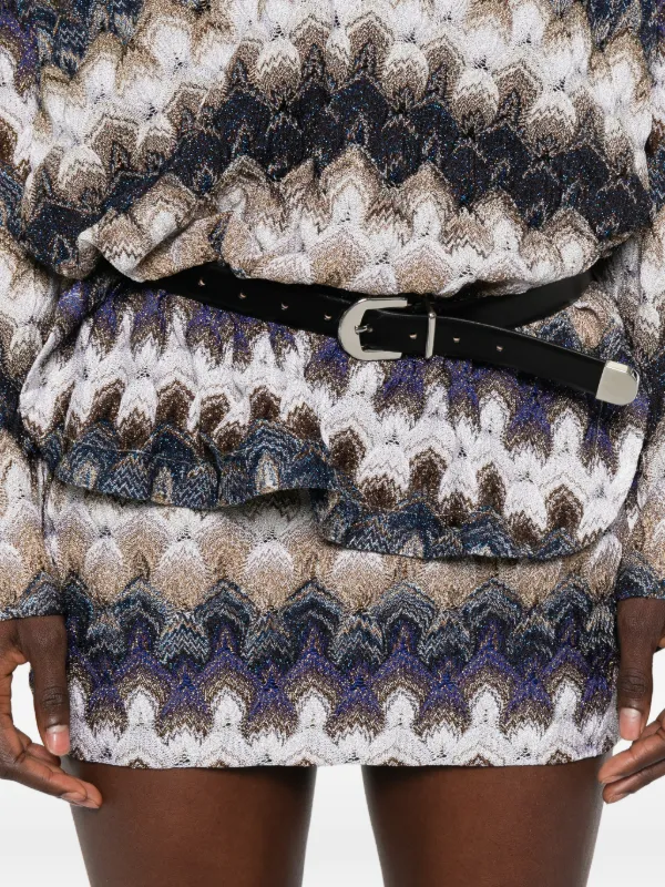 MISSONI スカート ニット ミニスカート ミッソーニ 美品 Missoni ジグザグニット ミニスカート | ブルー | FARFETCH JP