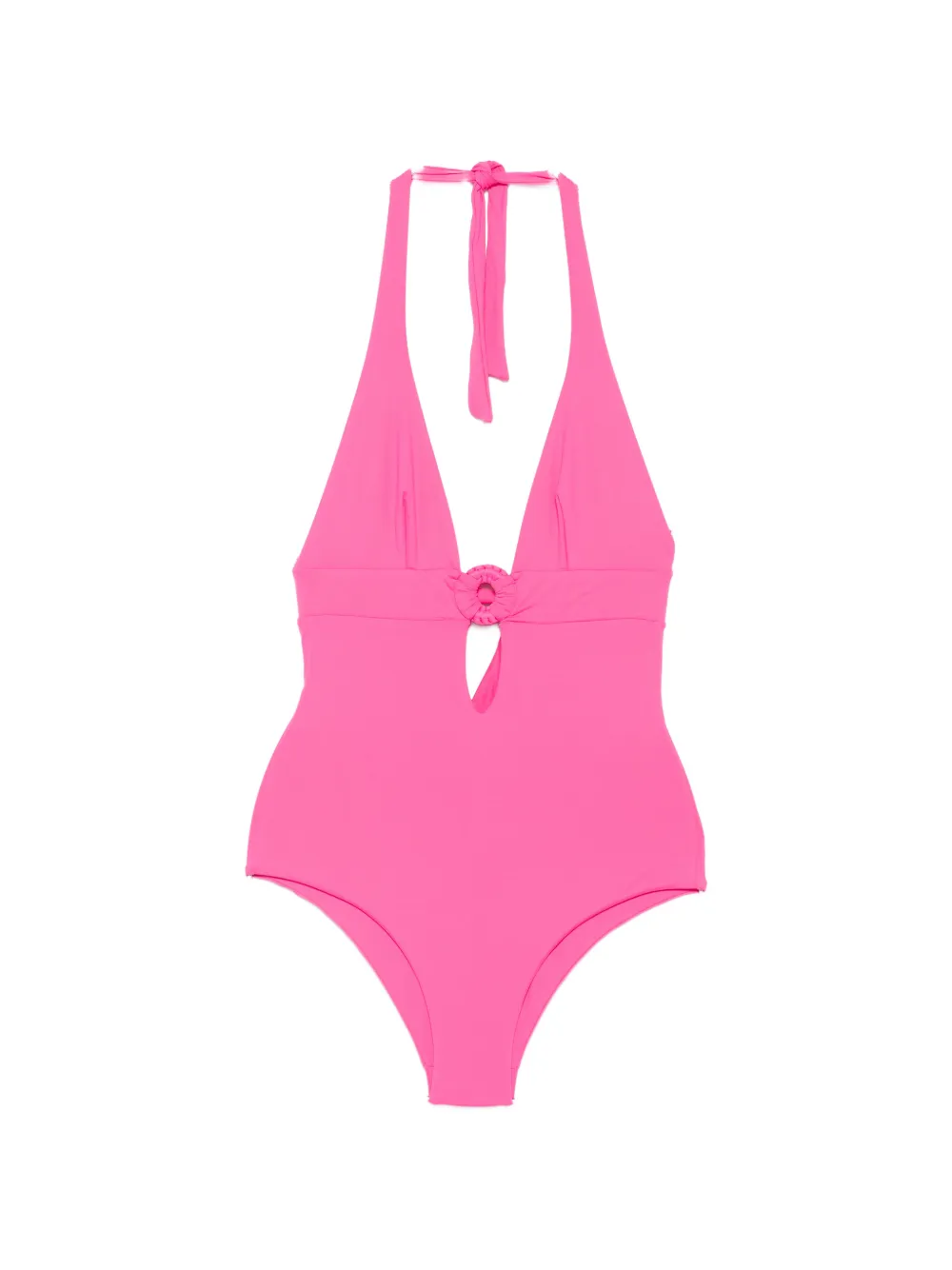 Fisico ring-detail halterneck swimsuit - Rosa