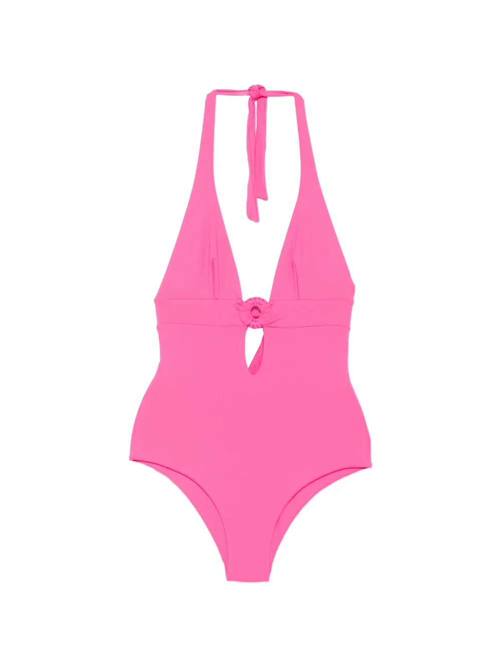 Fisico ring-detail halterneck swimsuit - Rosa