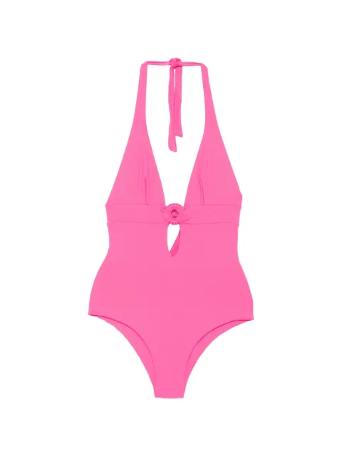 Fisico ring-detail halterneck swimsuit