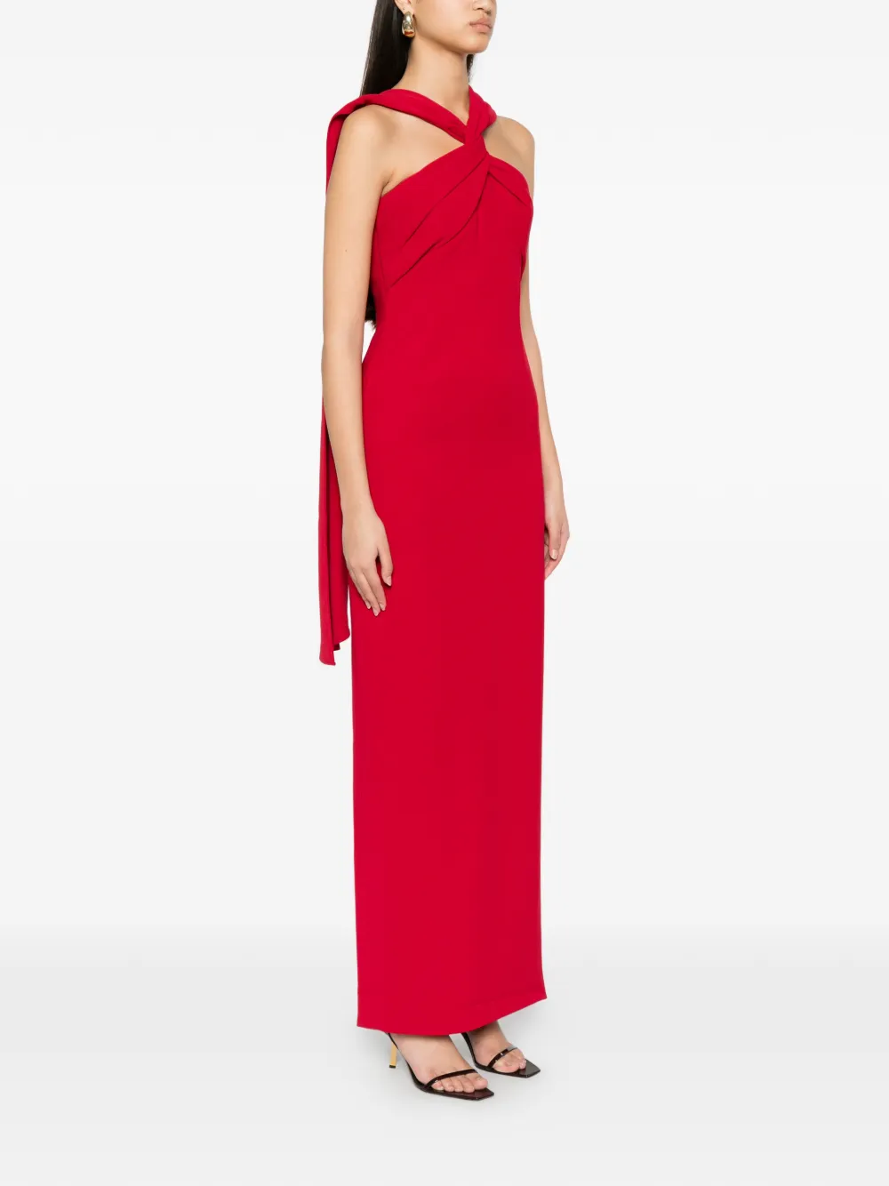 Solace London Rona maxi-jurk Rood