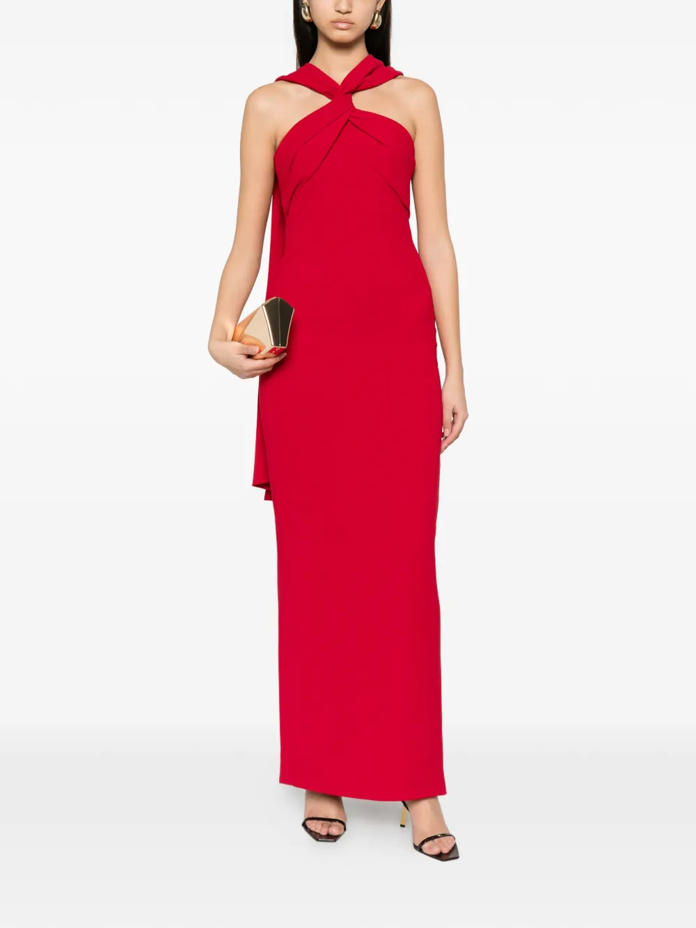 Solace London Rona maxi-jurk Rood