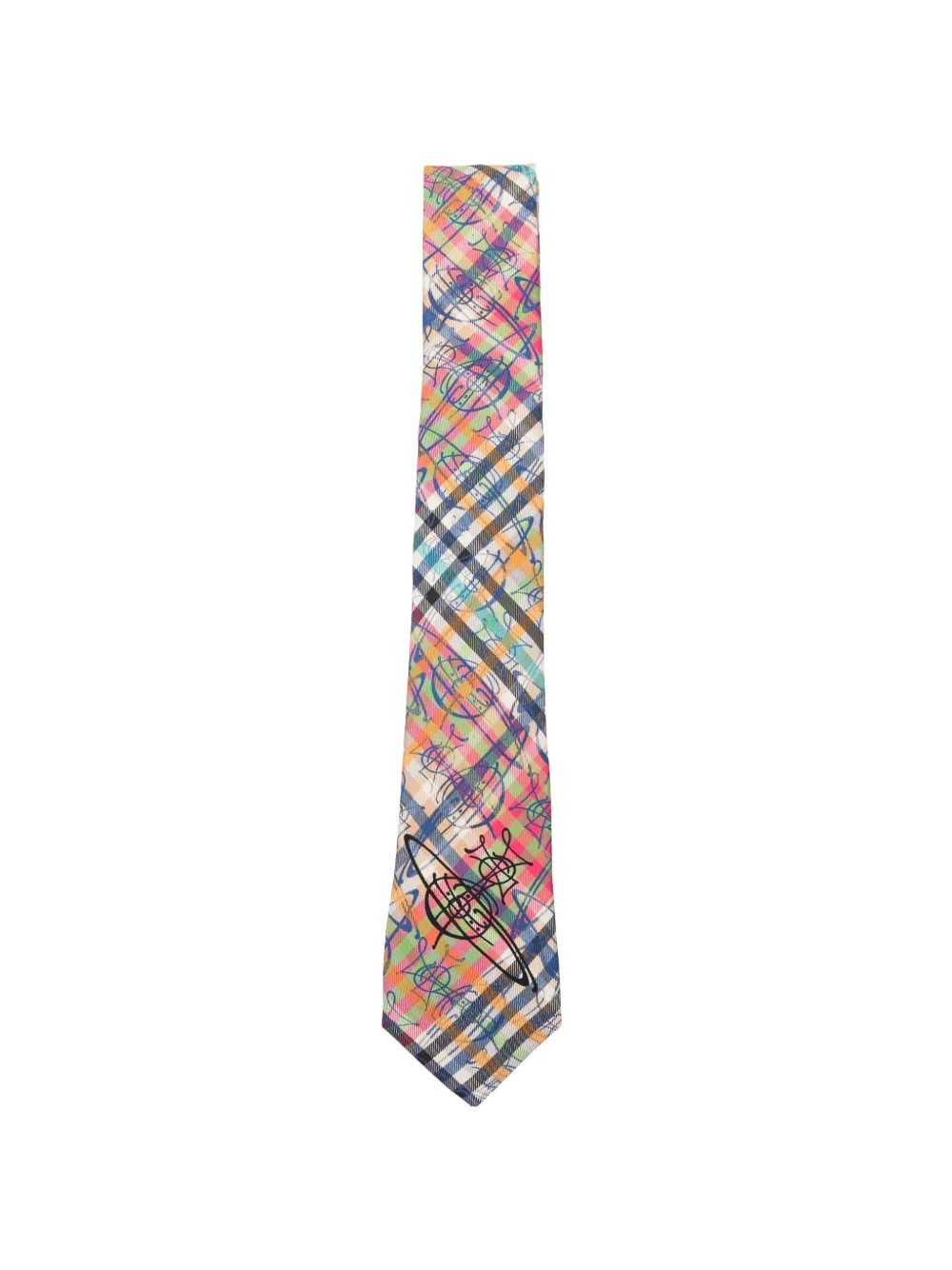 Vivienne Westwood Orb-print checked tie - Toni neutri