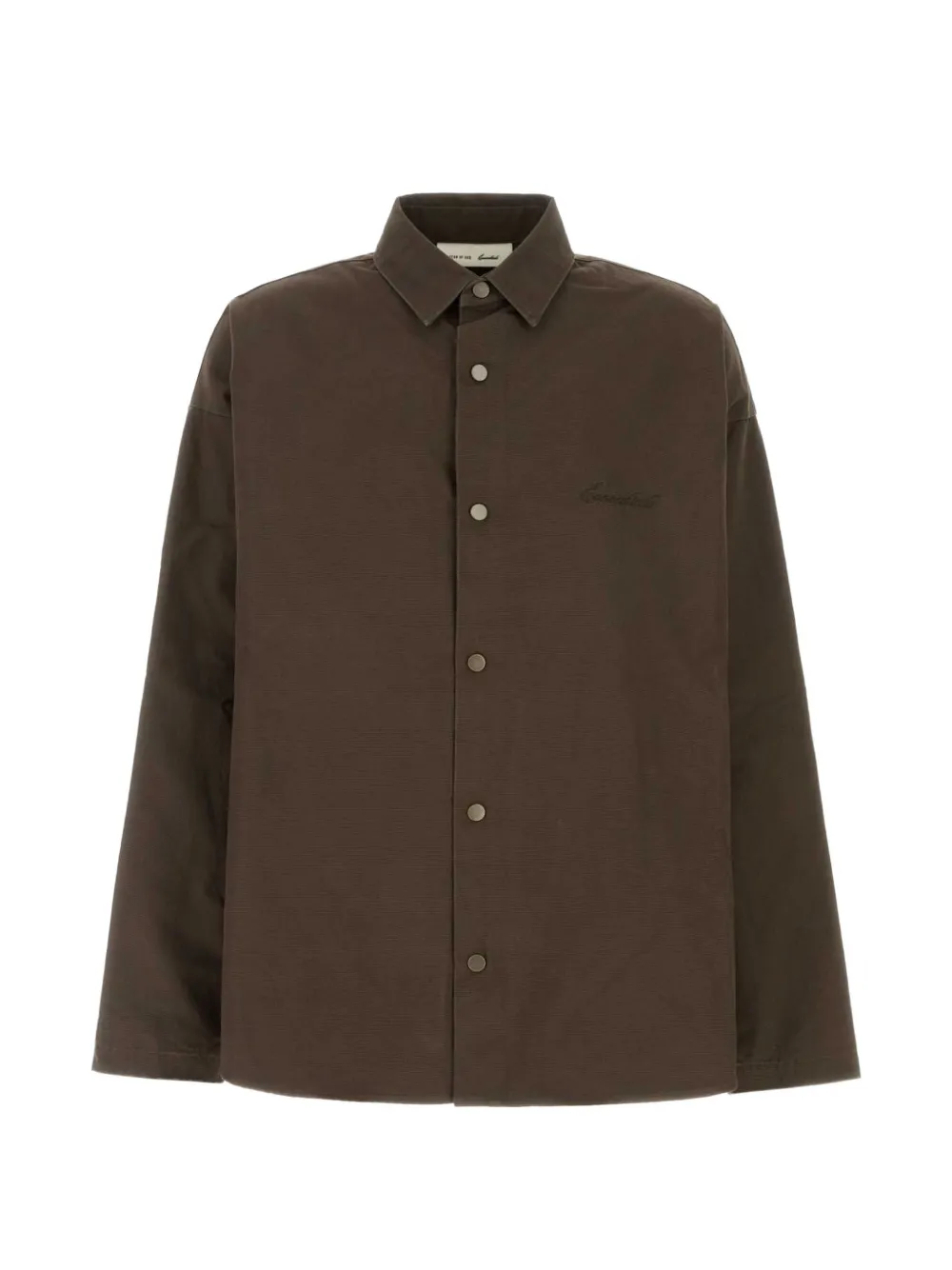 FEAR OF GOD ESSENTIALS logo-embroidered overshirt - Marrone