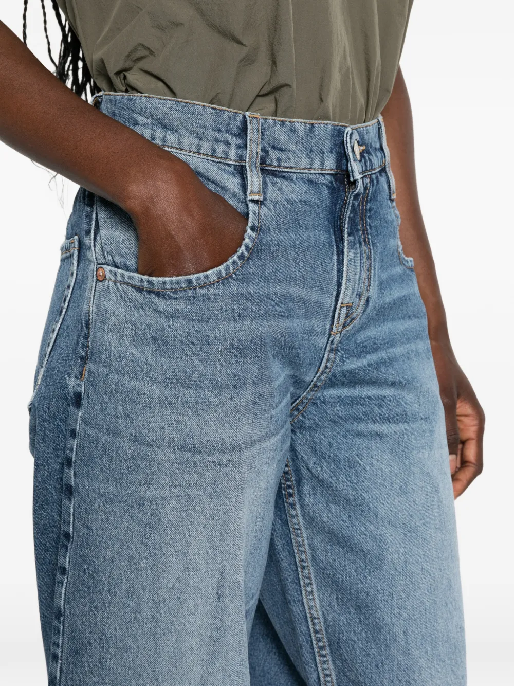 Cycle Jeans met vervaagd effect Blauw