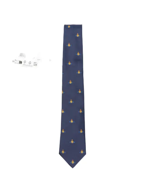 Vivienne Westwood Orb-embroidered silk tie