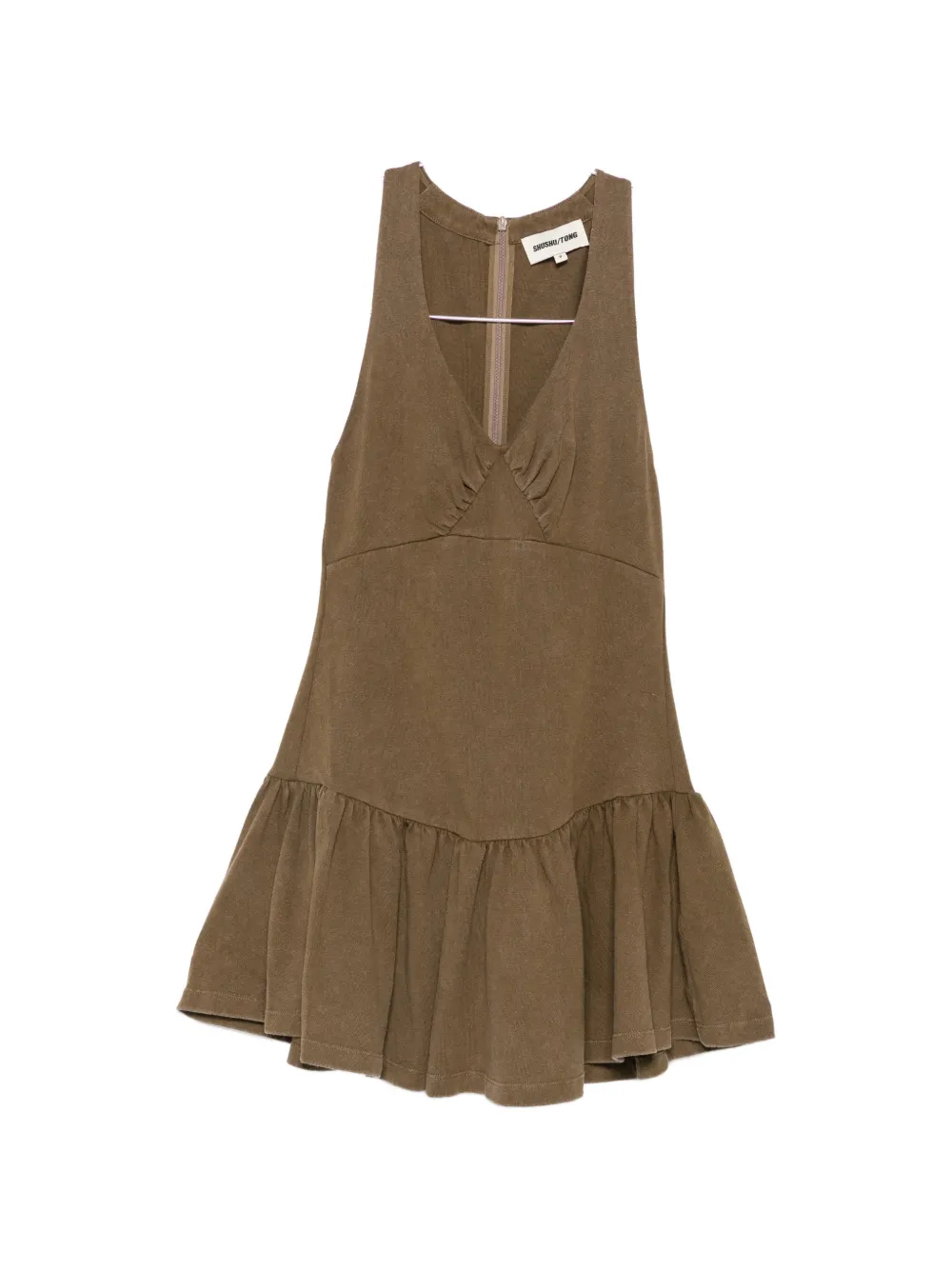SHUSHU/TONG V-neck mini dress - Verde