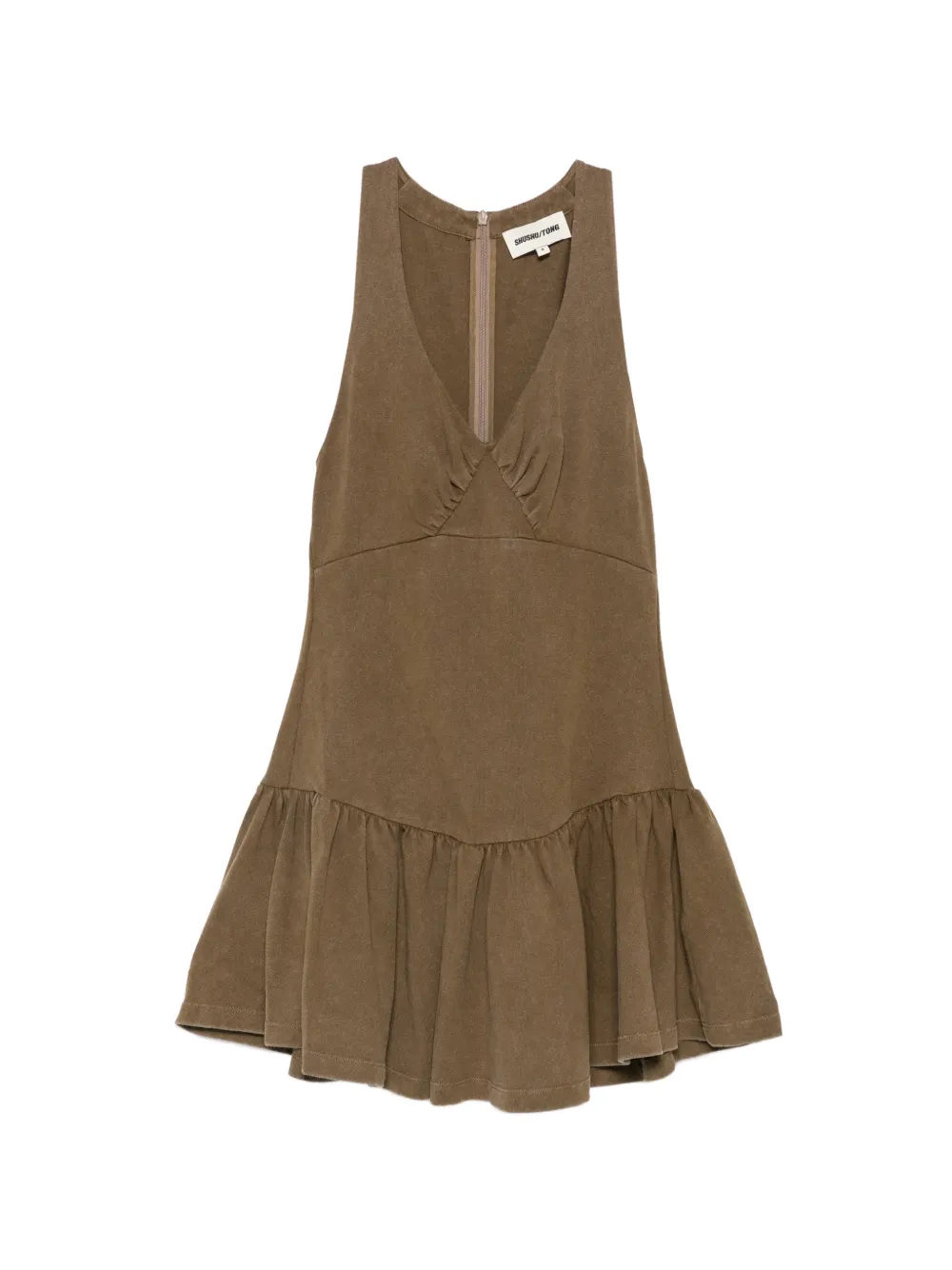SHUSHU/TONG V-neck mini dress - Verde