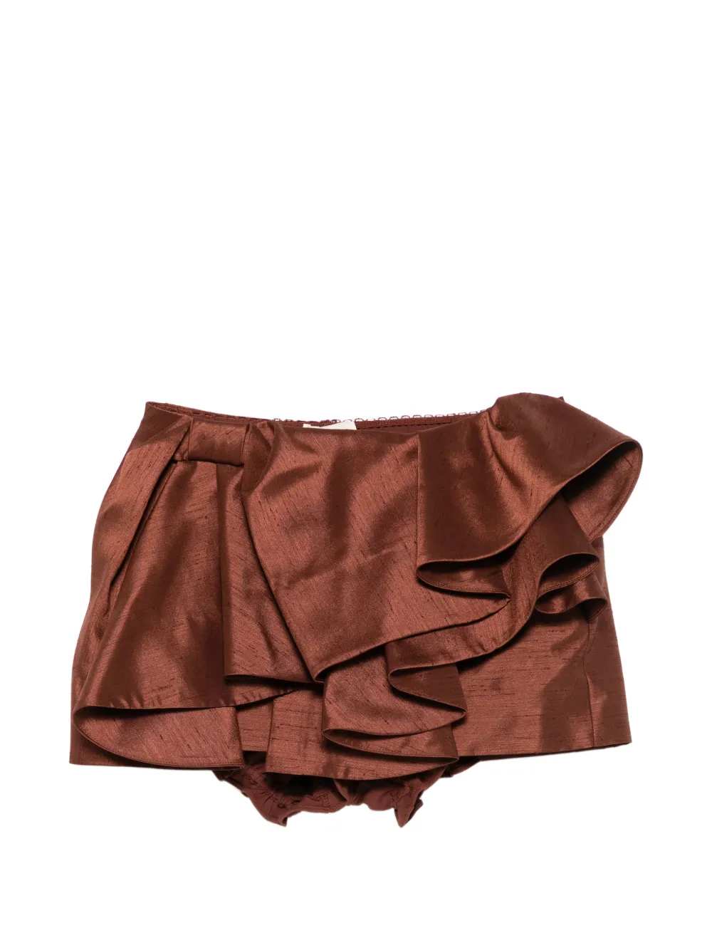SHUSHU/TONG ruffled mini skirt - Marrone