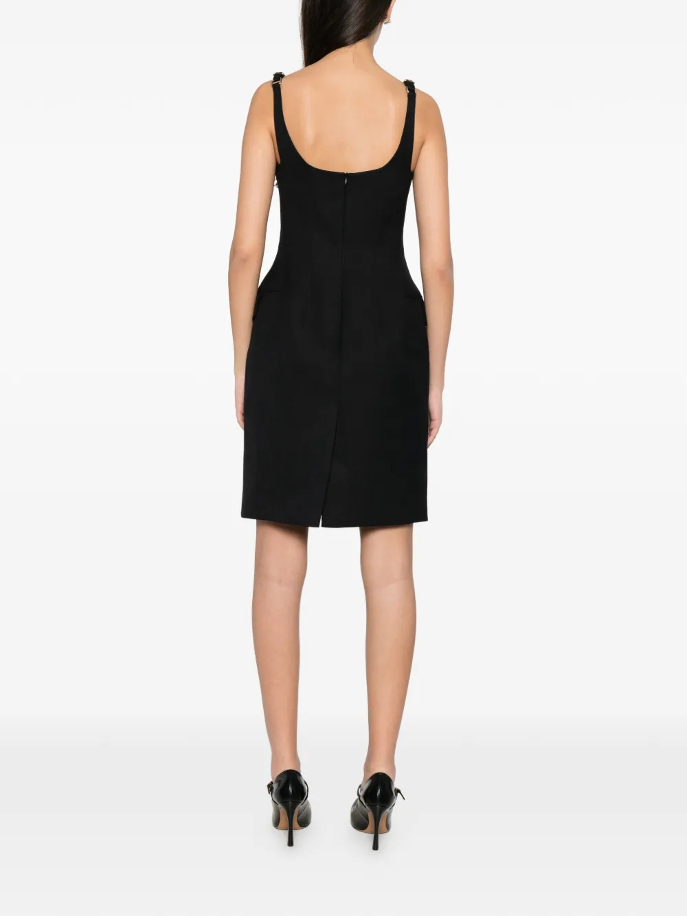 SHUSHU TONG Mini-jurk verfraaid met strik en klepzak Blauw